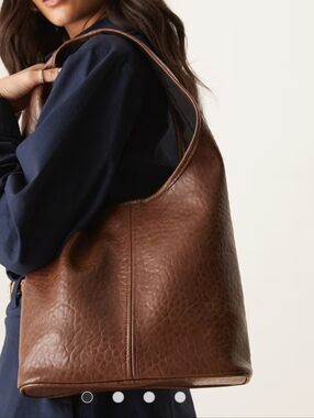ASOS Brown Textured Leather Shoulder Bag